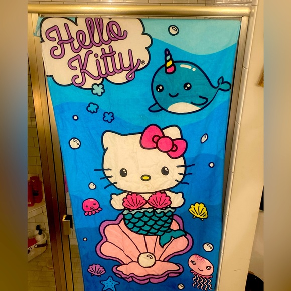 NWT MERMAID HELLO KITTY w/ NARWHAL BEACH TOWEL🧜‍♀️🐈‍⬛💕💖 - Picture 6 of 8